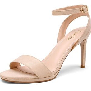 New Size 10 Dream Pairs Nude Stecy1 High Heel Stiletto Open Toe Pump Dress Shoes